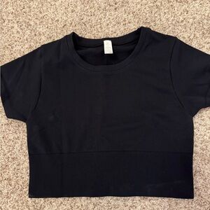 Black Aerie Cropped Workout Top